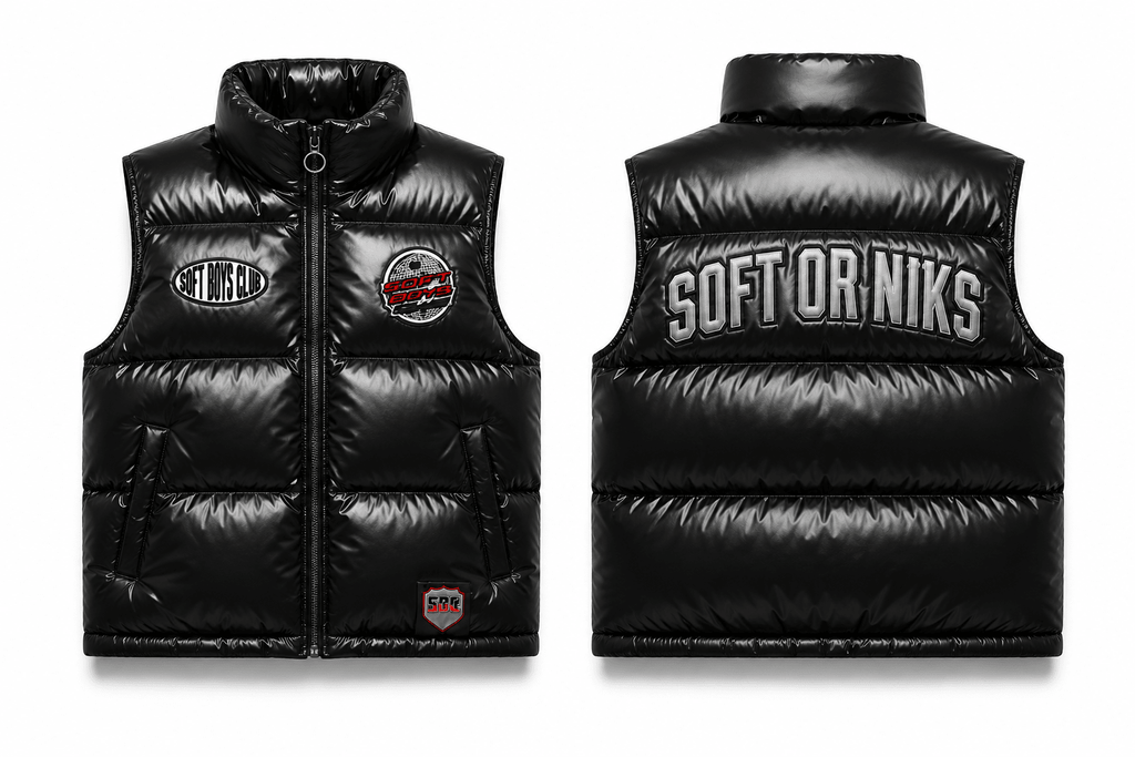 SBC SOFT OR NIKS BLACK PUFFER VEST - SOFT BOYS CLUB
