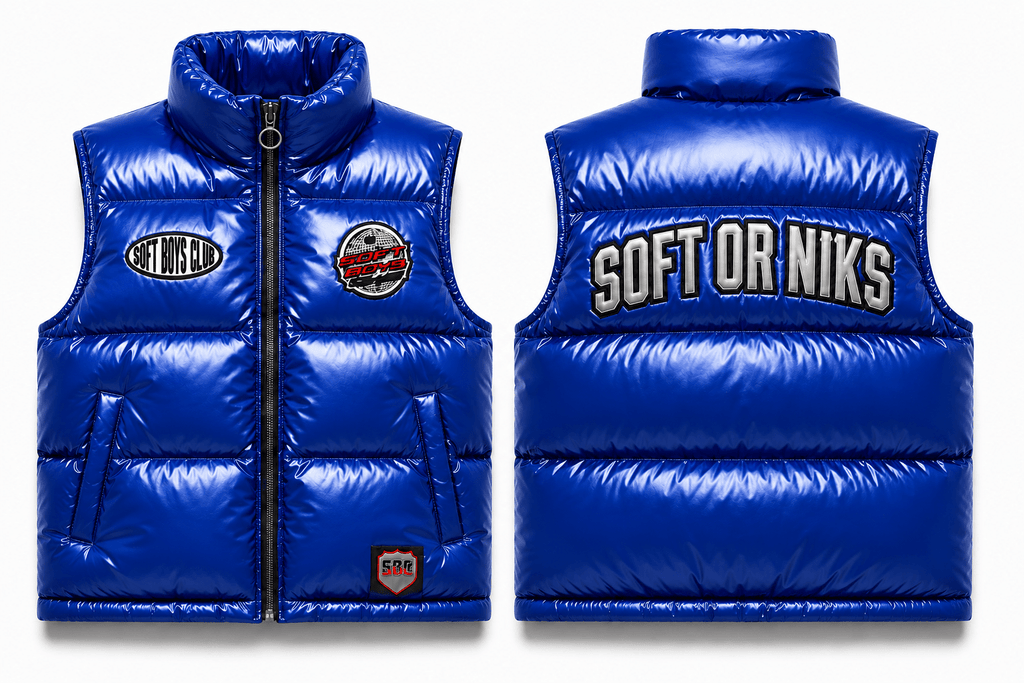 SBC SOFT OR NIKS ROYAL BLUE PUFFER VEST - SOFT BOYS CLUB