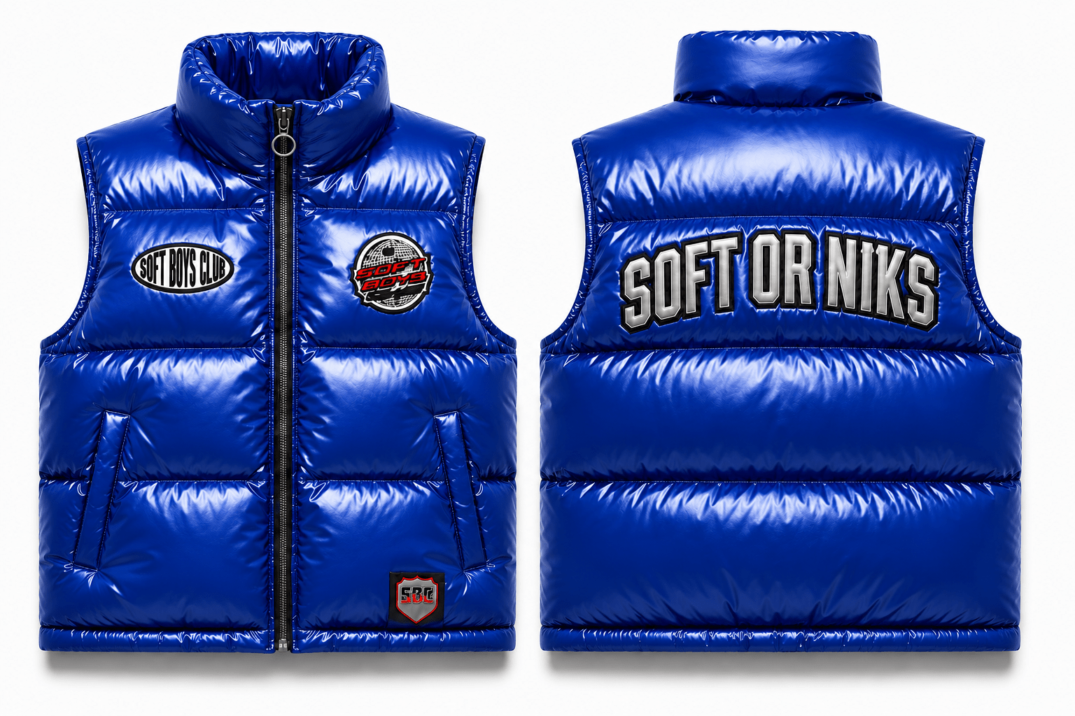 SBC SOFT OR NIKS ROYAL BLUE PUFFER VEST - SOFT BOYS CLUB